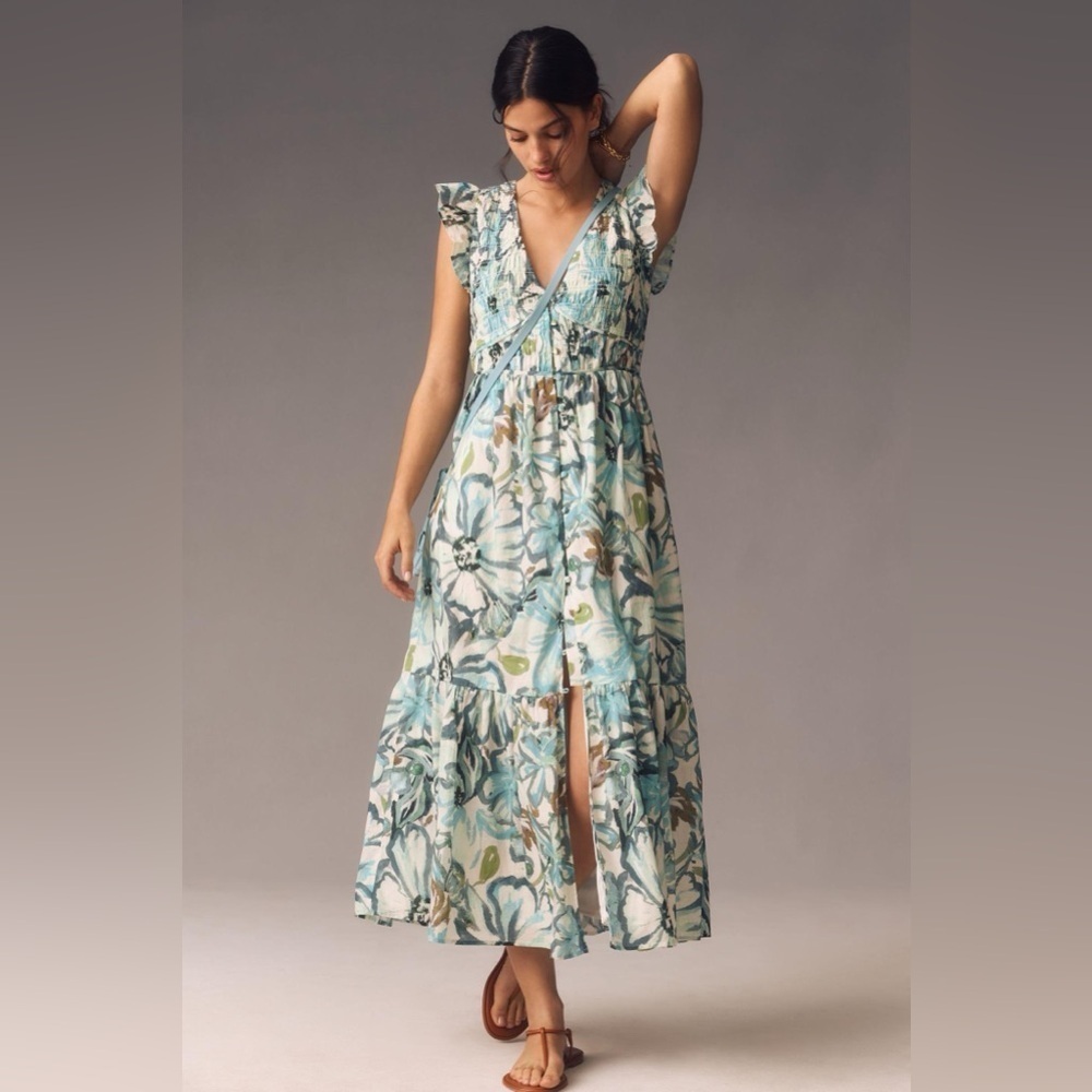 NWT Size XXS (P2P 16-17.5")  - The Peregrine Midi Dress (100% Cotton)